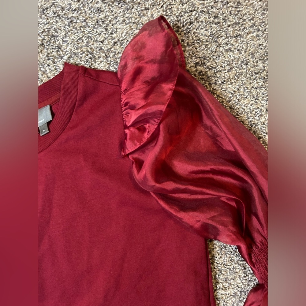 Anthropologie NWOT top with dramatic sheer sleeves size small - Picture 4 of 10